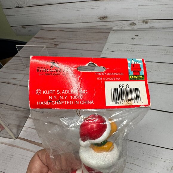 Woodstock in a Stocking Christmas Ornament Kurt Adler 3 1/2" Peanuts Gang Vtg - Picture 5 of 6